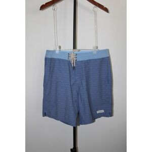 Fair Harbor Men's Blue Wave Print Board Shorts Recycled Swim Trunks Size 34